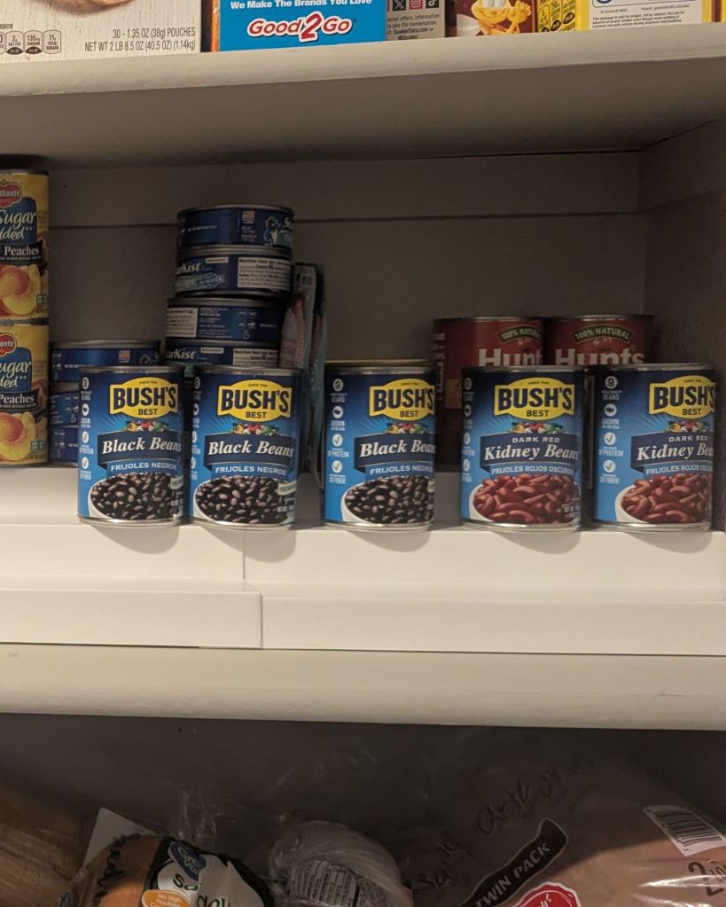 Tiered canned good shelf