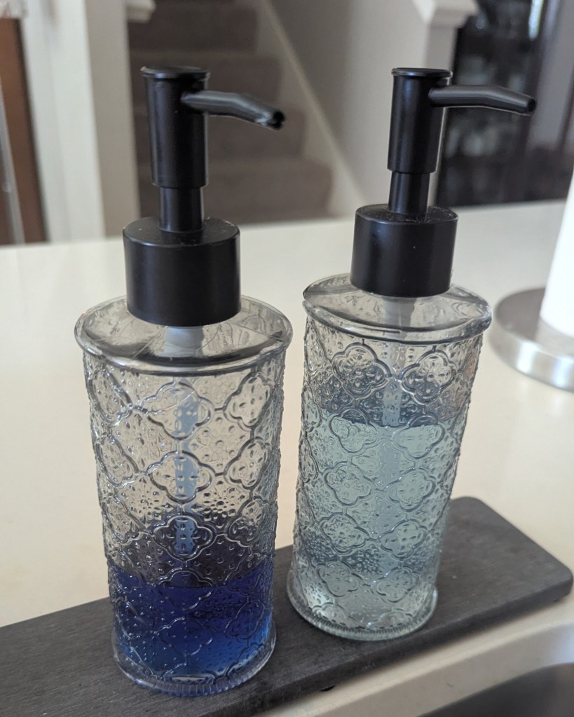 Vintage glass soap dispensers