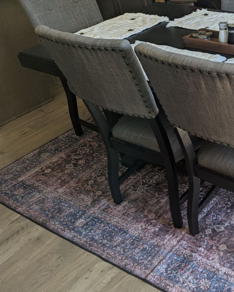 Brick red distressed vintage area rug
